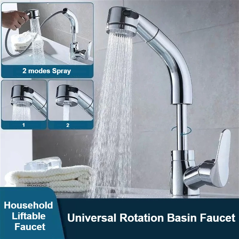 

Modern Bathroom Faucet Basin Faucets Pull Out Hot and Cold Mixer Tap 360° Rotation Sprayer Tap Toilet Bathroom Cabinet Faucet