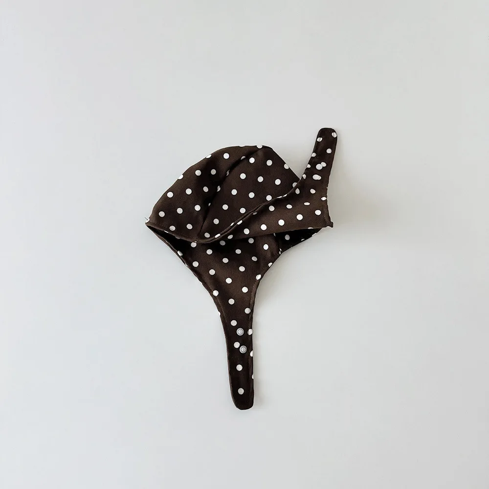 秋の女の赤ちゃん帽子花水玉プリントビーニーレトロ子供帽子韓国幼児プリンセスアクセサリー 1-3 歳