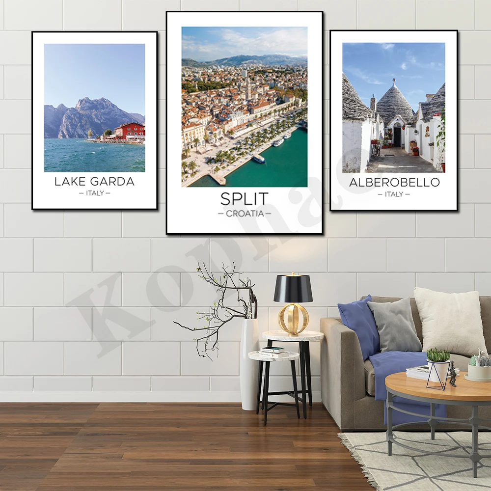 Puglia Split Lake Garda Alberobello Malaga Sweden City Travel Gifts Home Wall Decor Poster
