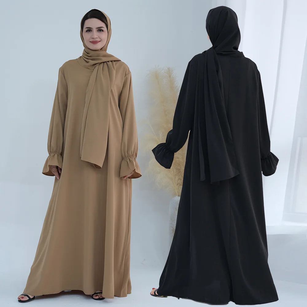 

Ramadan Jilbab Islam Prayer Garment Women Muslim Dress Modest Abaya Islamic Clothing Front Zipper Nida Prayer Abaya Eid Robe