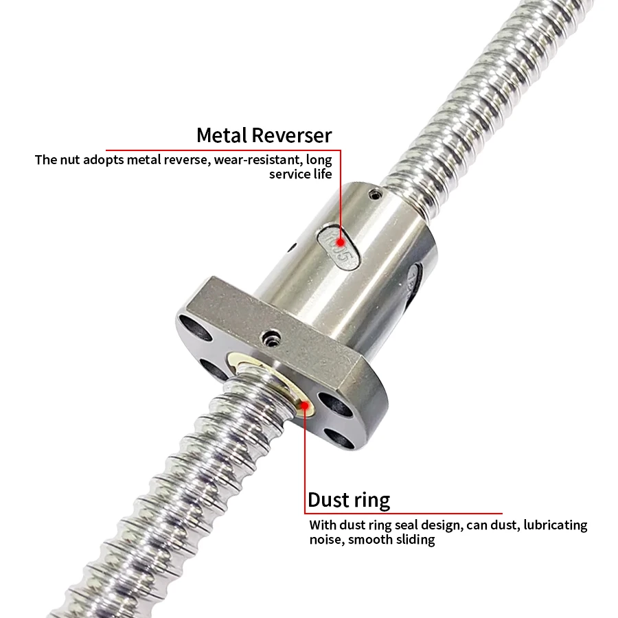 High Precision C7 Ball Screw Set Guide SFI1605 SFI2005 SFI2505 SFI3205 With Ball Nut Roller 150mm-1150mm Ballscrew End Machined