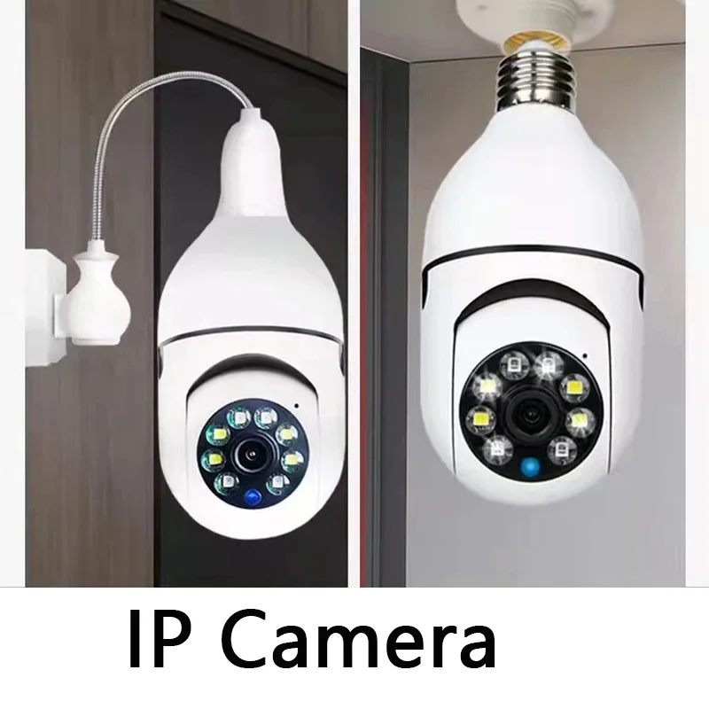 E27 Bulb 2.4G Wifi Camera Human Tracking Color Night Vision 360 ° Rotation Intercom 2MP Camera APP Support 64GB TF Card