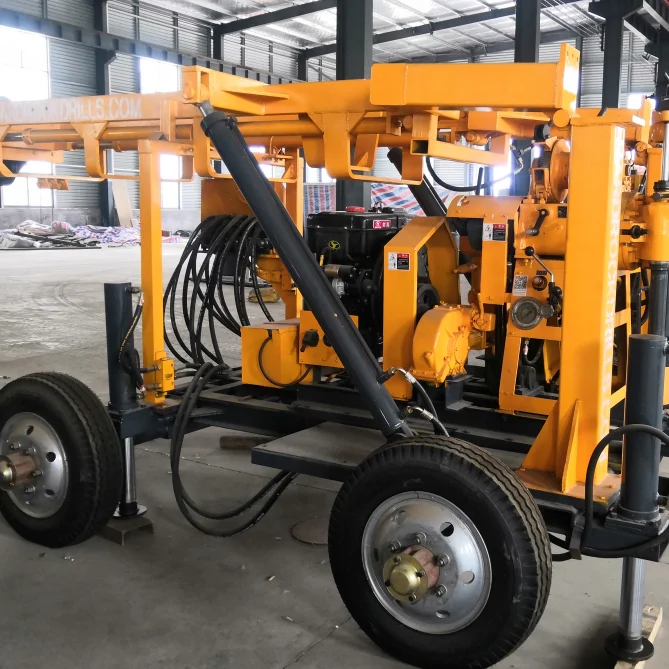 XY-200 Wheel Type Mine  Small 200m Underground Borehole Water Well Drilling Rig Machine
