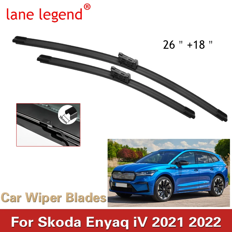 For Skoda Enyaq iV 2021 2022 Front Window Brushes Frameless Wiper Blades Washers Cleaning Windshield Windscreen Car Accessories