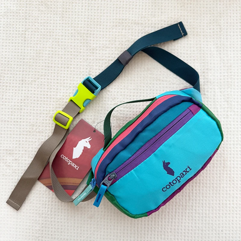 Fashionable alpaca waist bag 1.5L dopamine color-block outdoor travel sports chest bag messenger bag backpack