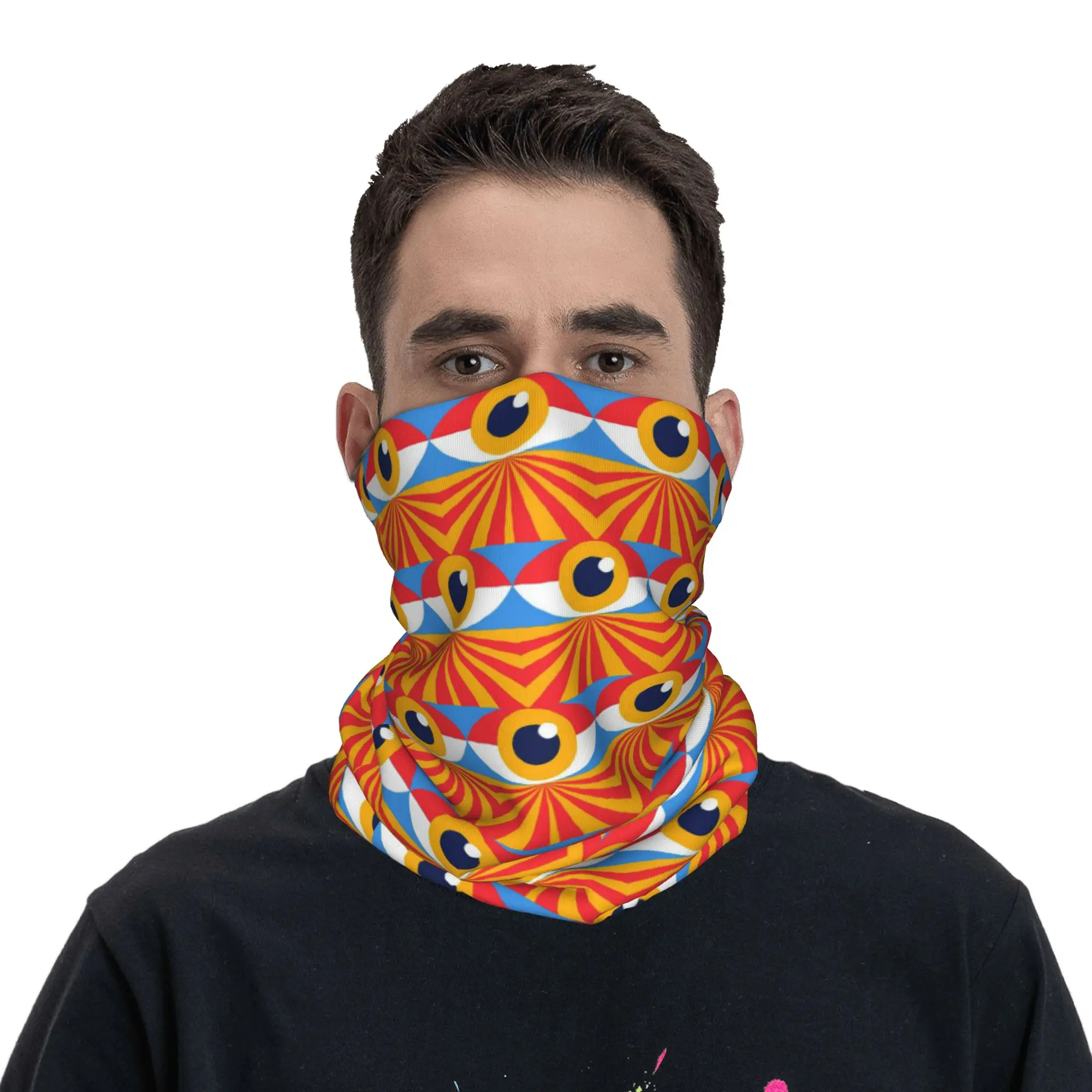 

Abstract bauhaus eye Bandana Neck Cover Printed Face Scarf Balaclava Riding Unisex Adult Winter