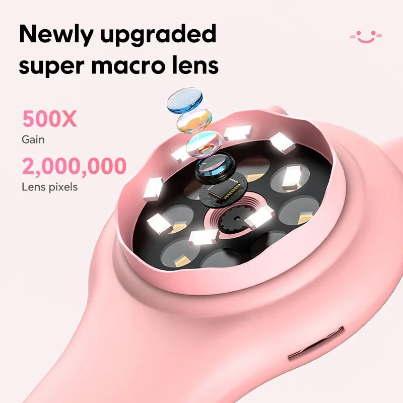 Mikroskop Anak-anak Mikroskop Digital Pembesar Genggam Portabel untuk Mainan Sains Edukasi Anak-anak Hadiah Ulang Tahun Natal