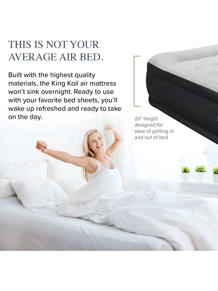 Air Mattress Queen with Built-In Pump, 20