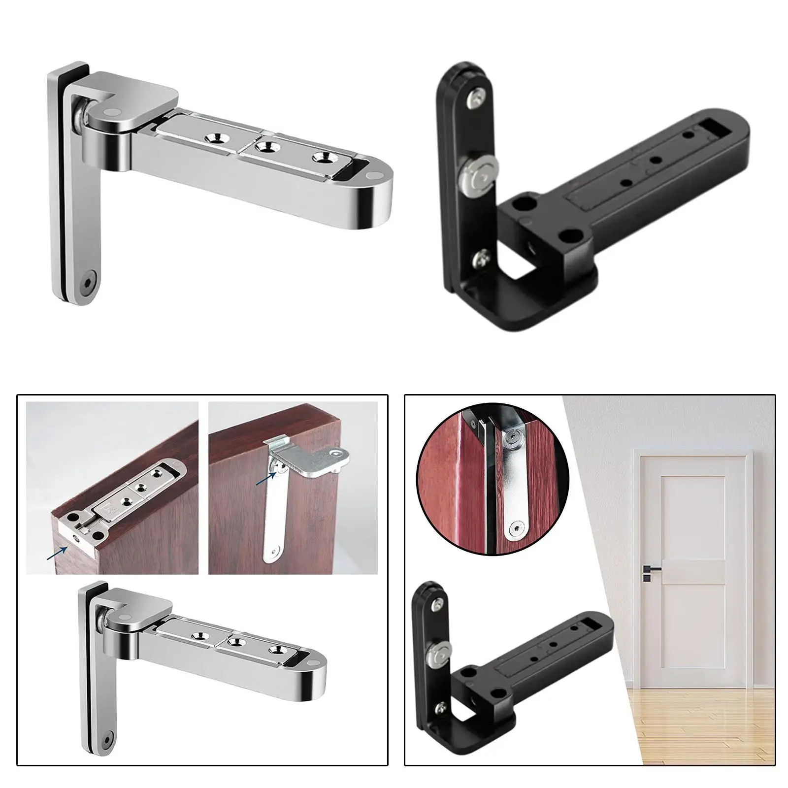 Dobradiça de porta em liga de zinco resistente e silenciosa para armários de portas internas de escritório