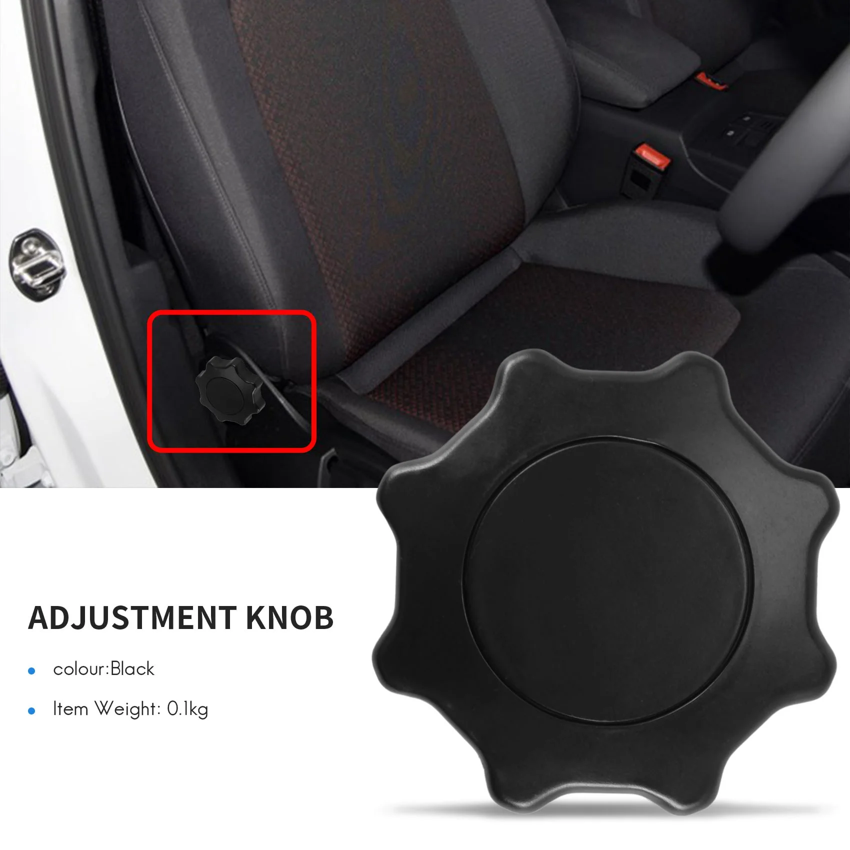 2PCS Black Seat Adjustment Knob for Golf Jetta Mk4 Passat B5 Beetle Leon Ibiza 1J0 881 671 F