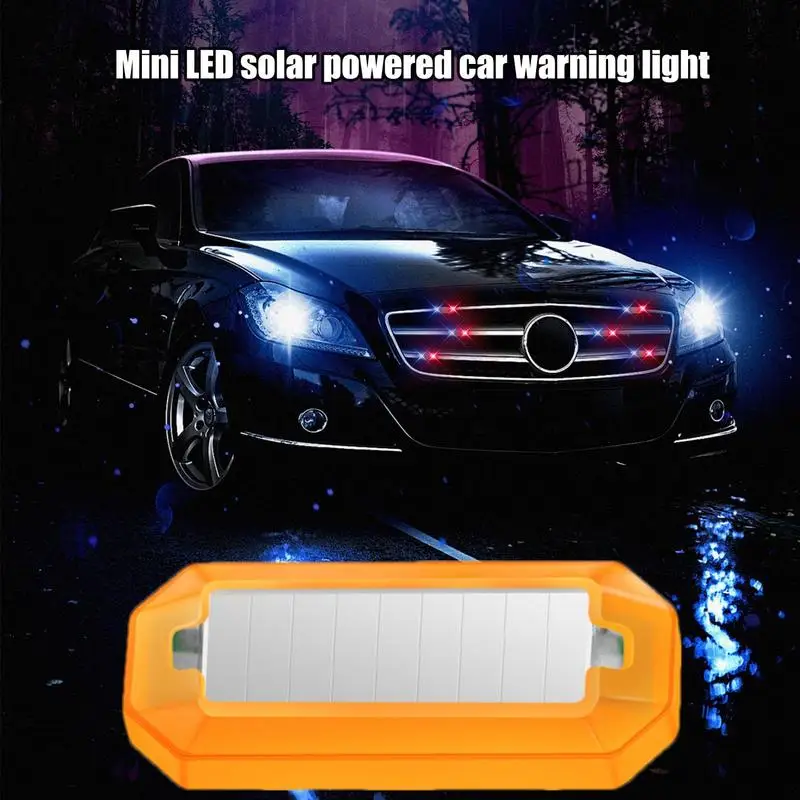 Solar Warnung LED Lichter Selbstklebende LED Licht Auto Solar Power Simulation Gefälschte Anti-diebstahl Vorsicht Blinkende Alarm Lampe