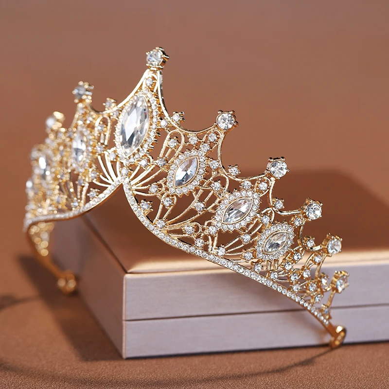 Itacazzo Braut-Kopfbedeckung, goldfarben, Damenmode, bezauberndes Hochzeitskleid, Krone, Mädchen, Geburtstag, Tiaras