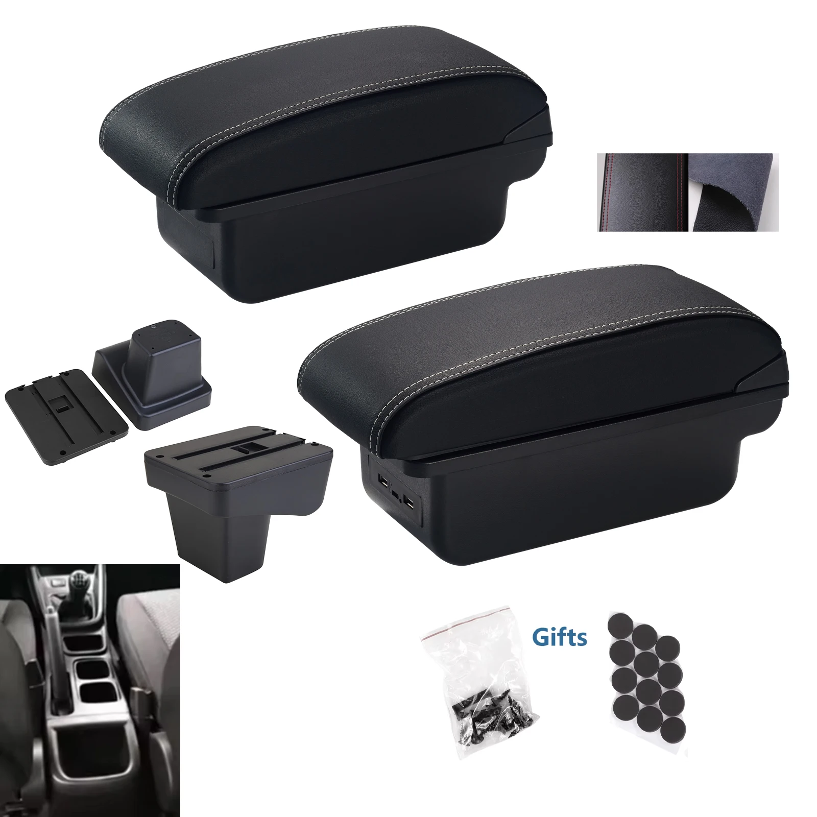 For Suzuki Vitara Armrest Box Central Store Content Storage Arm Rest Car Modification Accessories Interior Retractable Leathe
