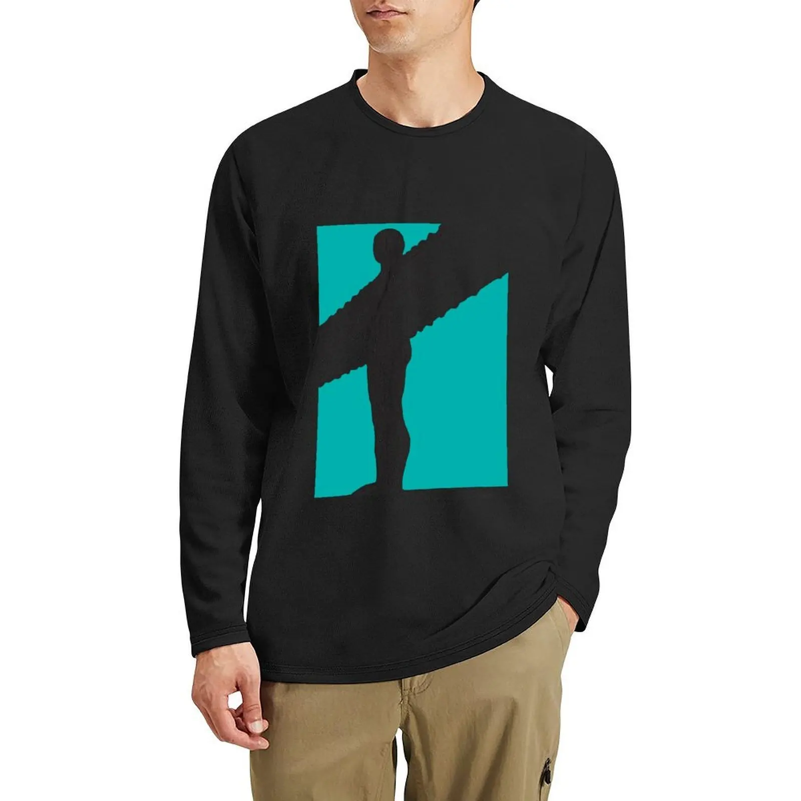 

Angel of the North Long T-Shirt heavyweight t shirts oversized t shirts plus size tops tshirts for men