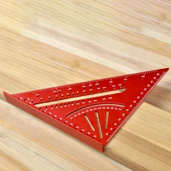 1Pc Woodworking triangle ruler aluminum alloy woodworking special right angle ruler 7inch English/metric 90 degree angle ruler