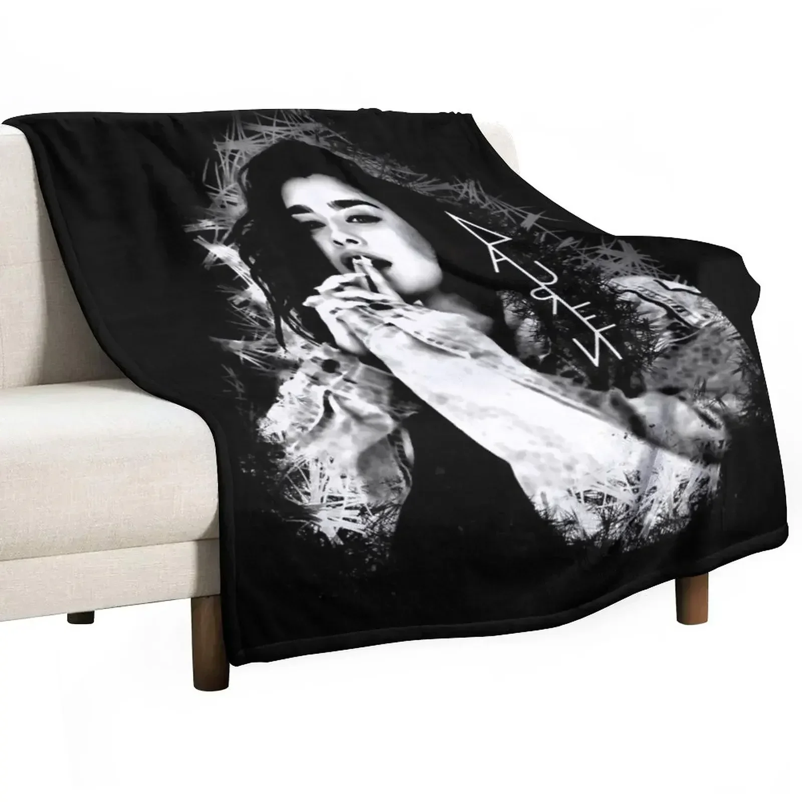 

Lauren Jauregui black and white logo Throw Blanket Kid'S Bed linens Blankets