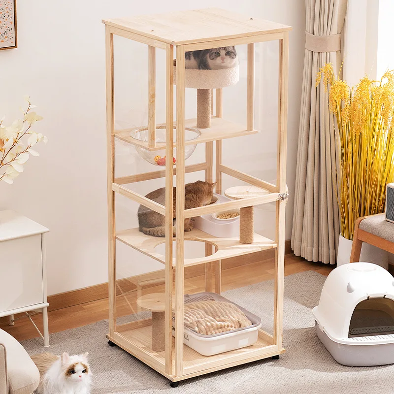 

Cat villa cat house household indoor solid wood large free space