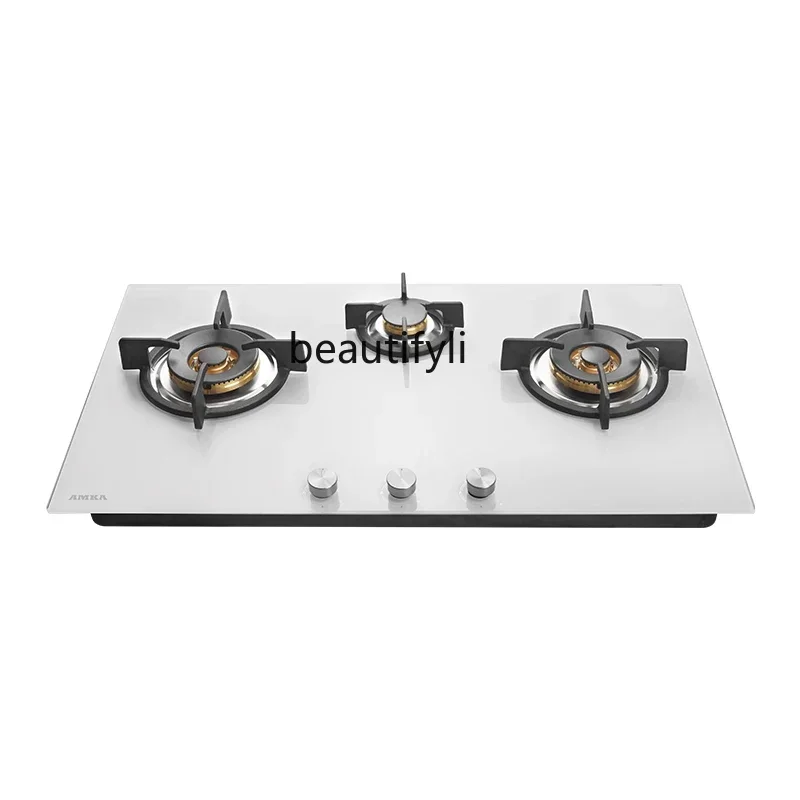 Y Household gas stove Double stove European 3-hole multi-head two-eye 2 natural gas embedded desktop stove