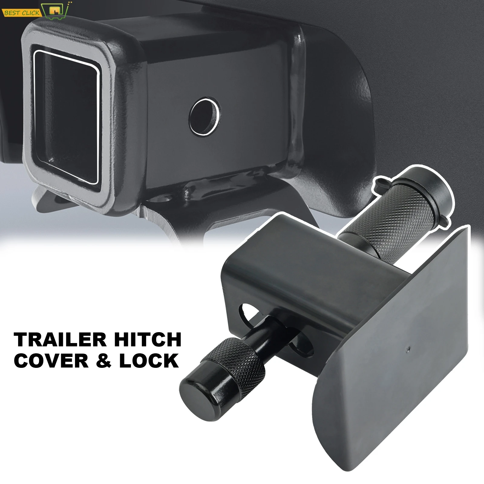 

Trailer Cover Black 50mm Hitch Tube Plug Fits 2" Trunk Receiver Tow Towing Accessories Truck Cap Heavy Duty Truck 5/8" Lock Pin