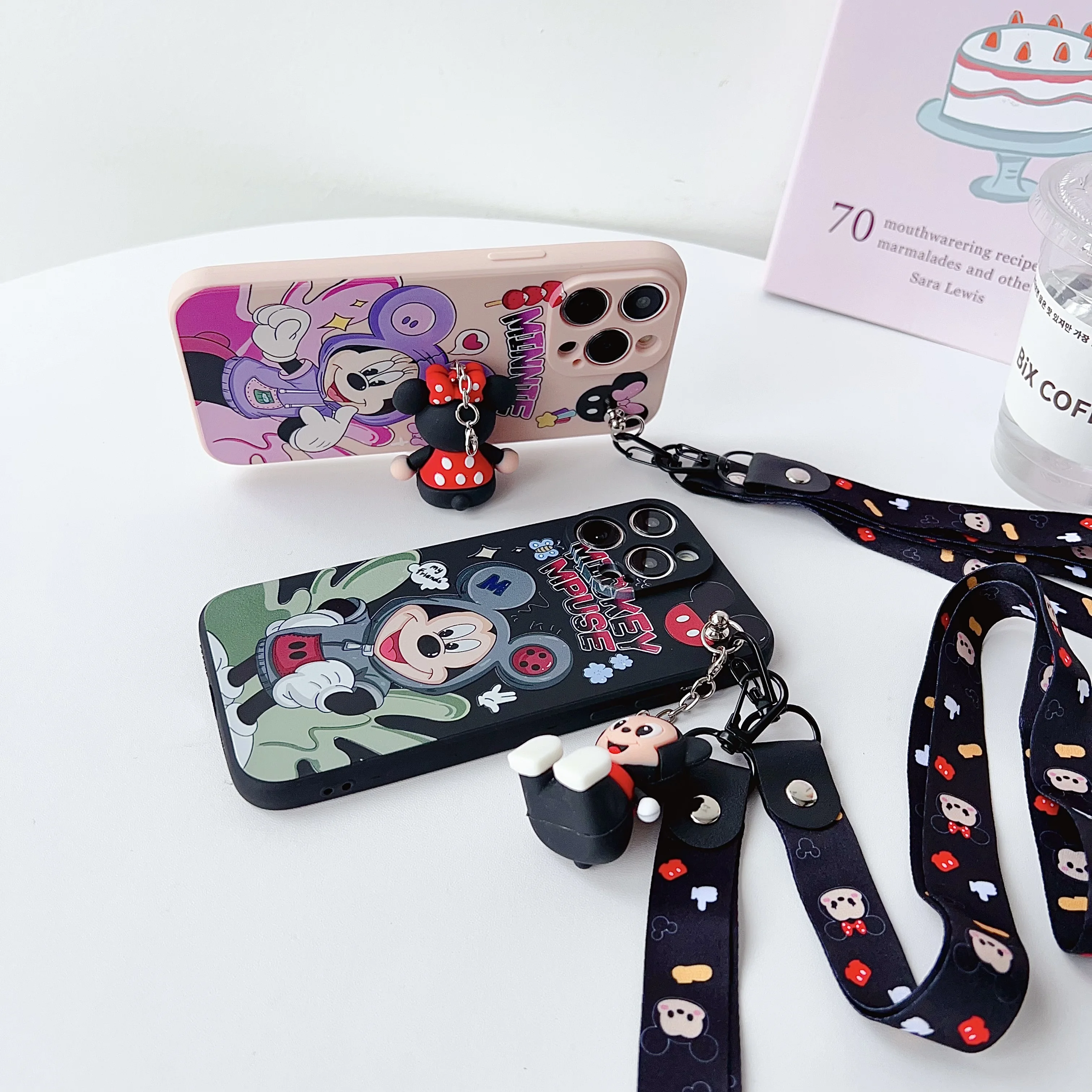 Per Huawei Nova 11SE Y72 Honor X6A X7A X7B X8A X5 X9B X8B 90 100 lite felpa con cappuccio Minnie Case con supporto corda