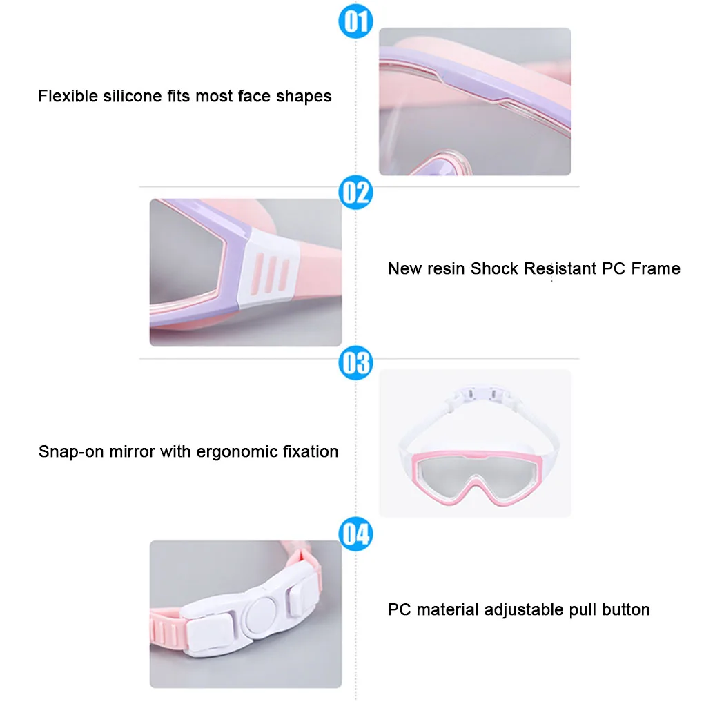 نظارات سباحة احترافية لحمام السباحة، نظارات رياضية مائية، أزرق للأطفال