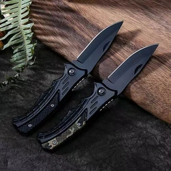 Stainless steel outdoor folding knife, mountaineering, self-defense, self-defense, portable high-hardness pocket knife