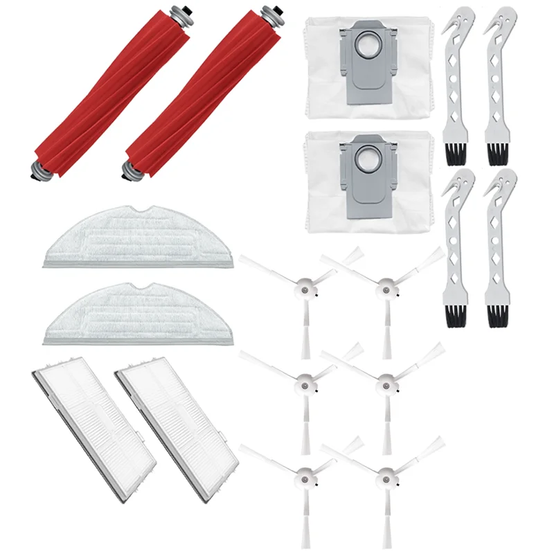 كيس غبار X11A الكل في واحد، وفرشاة جانبية رئيسية، وملحقات الفلتر لـ Roborock S7maxv Ultrag10s Pro