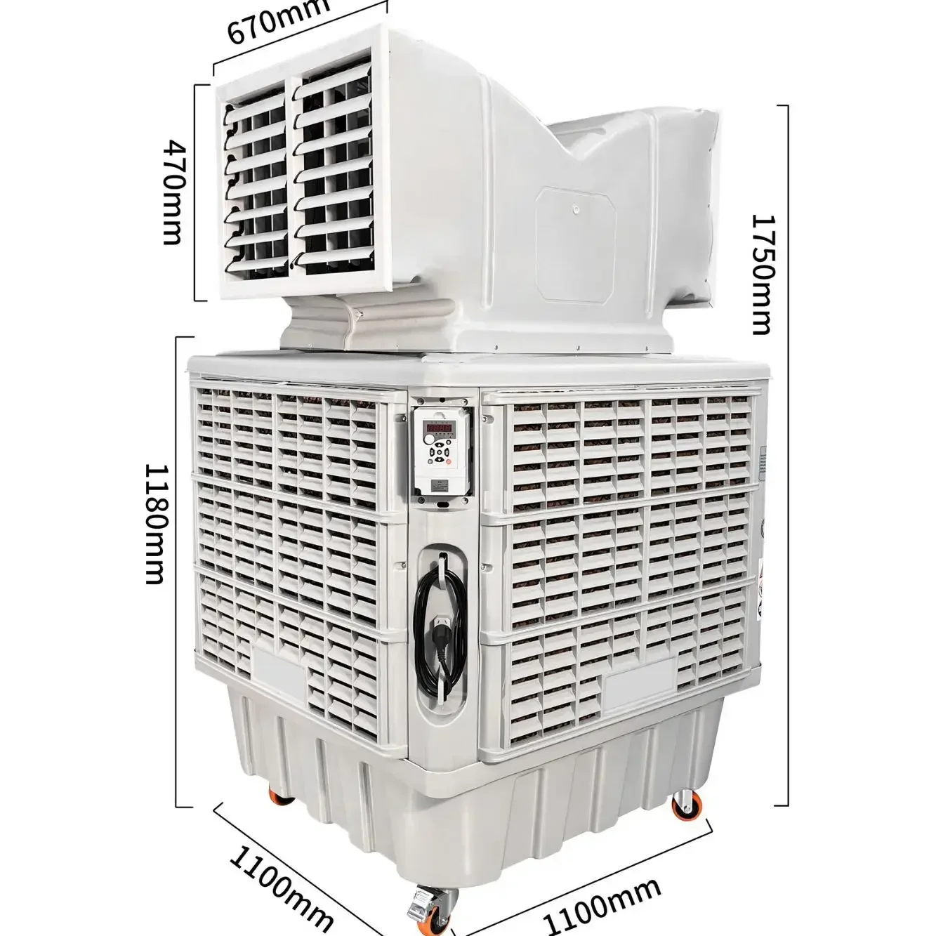 The product can be customized. Evaporative mobile air cooler