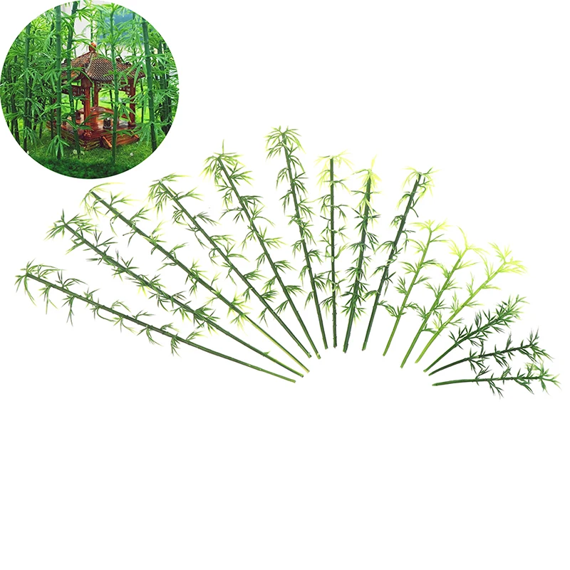 

20Pcs Plastic Miniature Model Tree Landscape Bamboo Tree Sand Table Model Toy