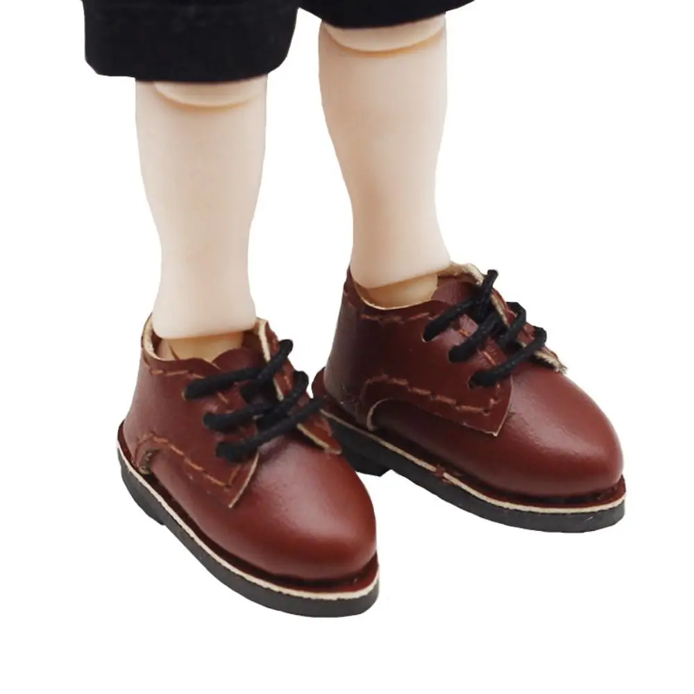 1Pair PU Leather 1/12 Bjd Doll Shoes Round Toe 1 Pair Doll PU Leather Shoes Shoes Doll Mini BJD Doll PU Shoes Body Dolls