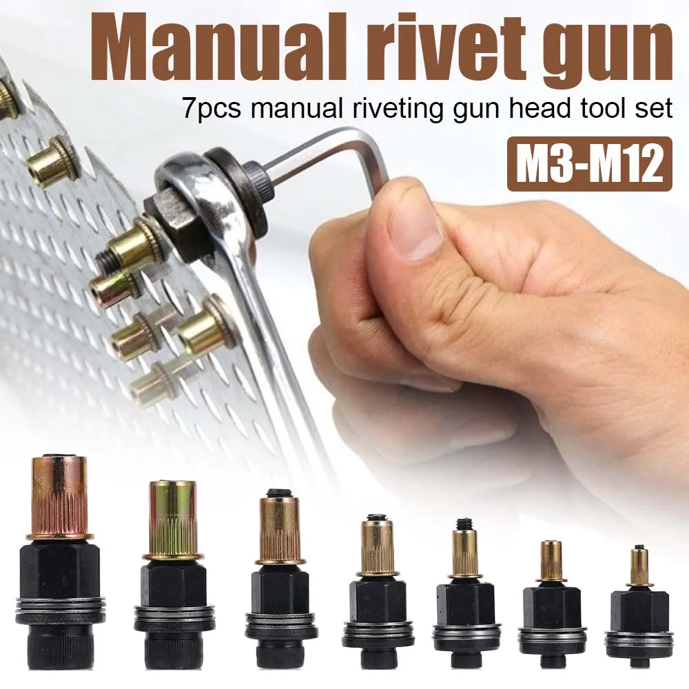 70個入りハンドリベットナットツールセット、手動リベッターキット、M4 M5 M6 M8 M10ナットヘッド付き、DIY修理・取り付け用、使いやすいアクセサリー