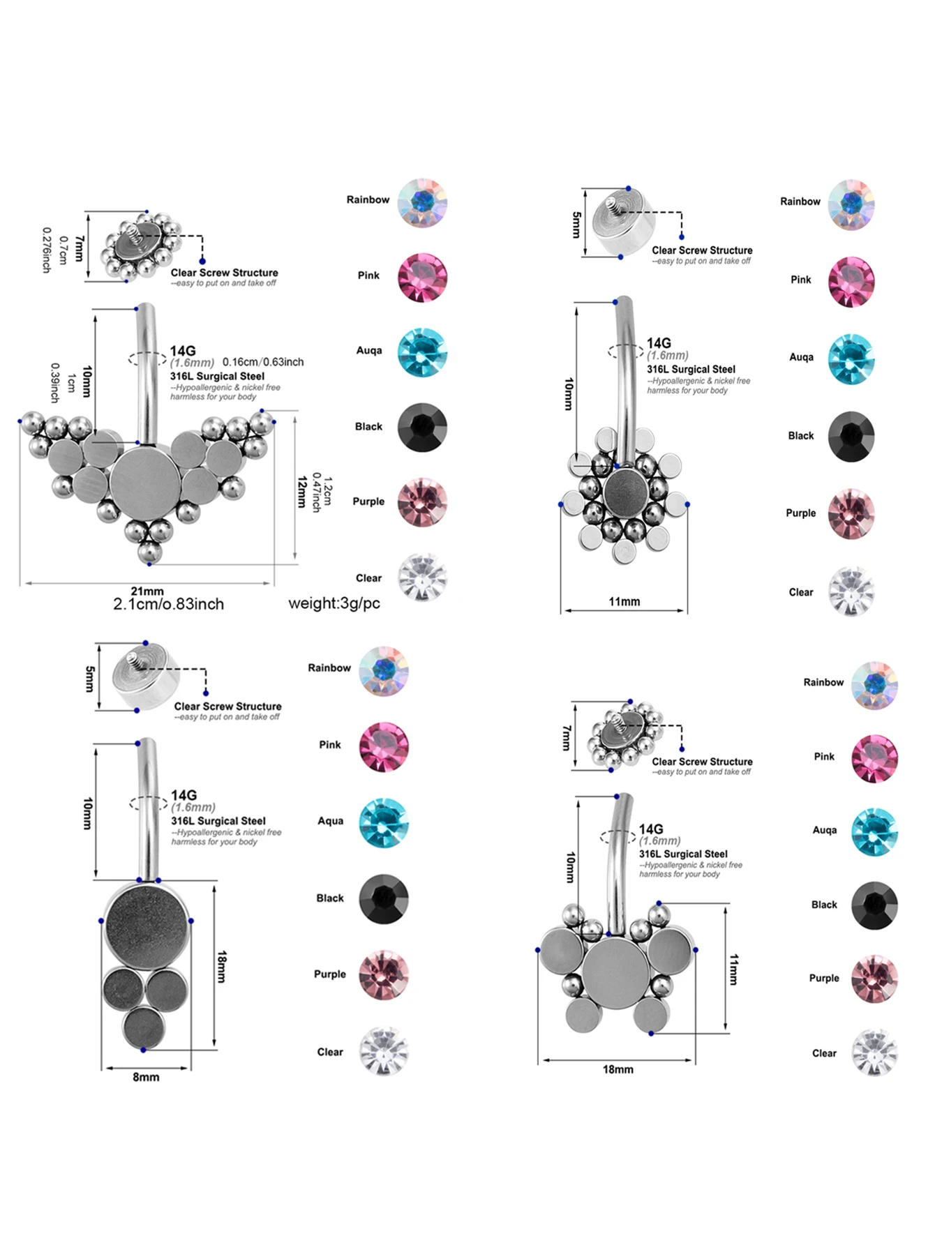 1pc Butterfly Wing Welding Ball Belly Navel Ring For Women Titanium Steel Belly Button Ring Sexy Charming Belly Piercing Jewelry