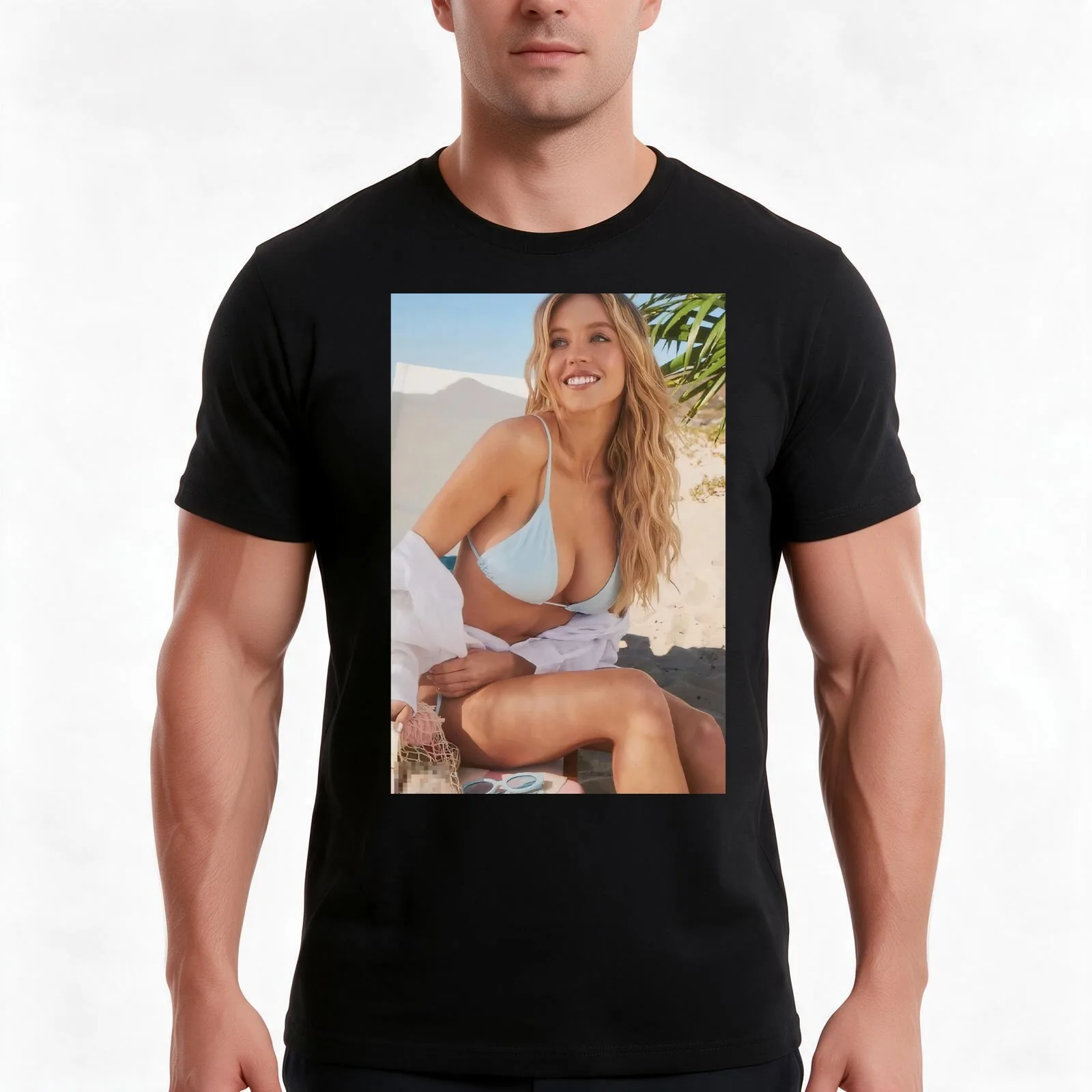 Charming Beauty A Sydney Sweeney T-Shirt Summer Casual Cotton Tee Oversized Streetwear Tops Vintage Graphic Print