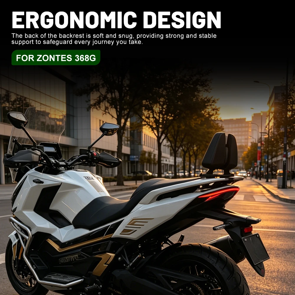 For Zontes 368G Motorcycle Rear Passenger Seat Backrest Cushion Back Rest Pad Motocross Accessories
