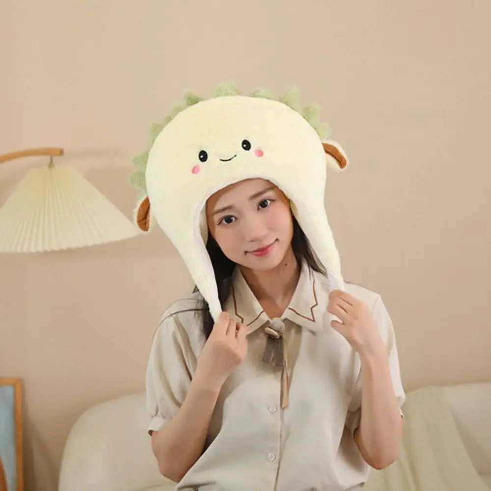 Cute Stuffed Doll Plush Durian Hat Warm Fluffy Plush Hat Toys Ins Soft Durian Plush Cap Kids Birthday Christmas