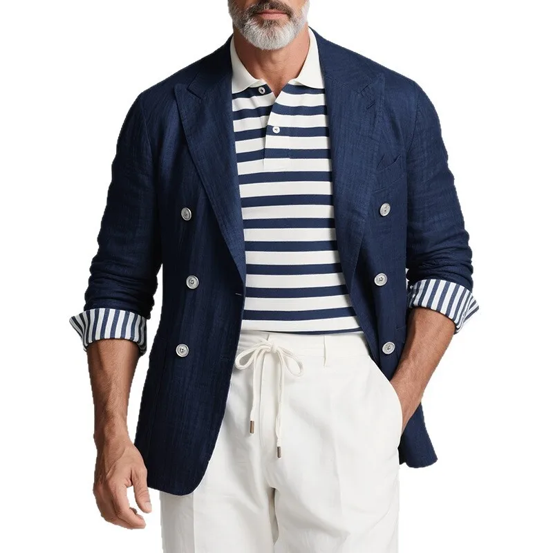 

Новая мужская куртка для делового стиля осень-зима 2026 с отложным воротником и пуговицами