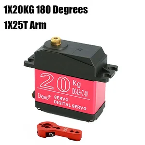 Waterproof digital servant, 20kg, 25kg, 30kg, 35kg, 180 degrees, 270 degrees, large torque, metal gears for RC car, truck 10 Main Sales Truck Truck - №7