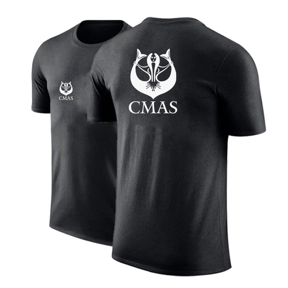 2024 Men Newest Scuba Diving CMAS Summer Fashion Printing Men's T-Shirt Short Sleeve Quick Dry Breathable Fitness Top Sportswear