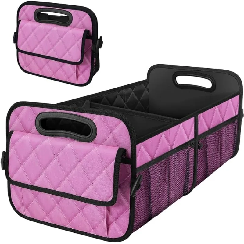 Foldable Car Trunk Organizer for Stowing and Tidying - Waterproof Polyester Trunk Box with 50L Storage Capacity for Car