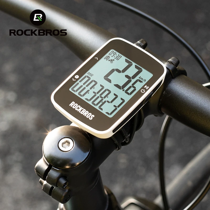 ROCKBROS Bicycle Computer Wireless Bluetooth GPS Digital Stopwatch 2.3 Inches Screen Backlight IPX7 Waterproof MTB Bike Computer