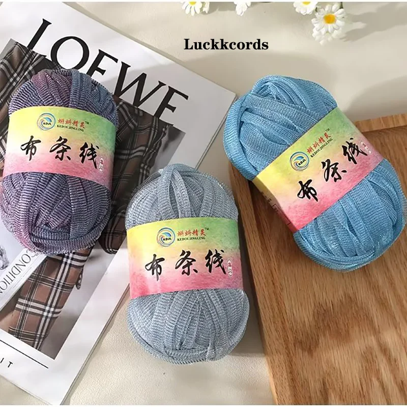 Luckkcords Explosive Flash Fabric Yarn Cloth Strip Line Sandals  Sunshade Hat Woolen Yarn Hand Woven Material Package