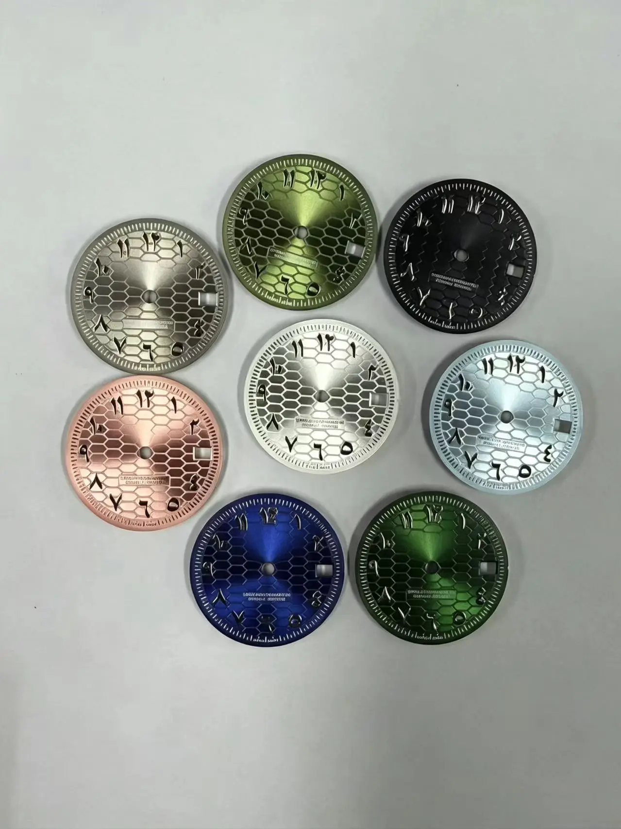 28.5mm S logo Arabic Numeral Honeycomb silver Dial Hour Markers Non-Luminous Fit NH35 Automatic Movement Watch Mod Parts
