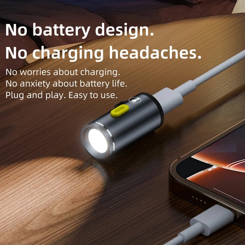 Mini High Brightness LED Flashlight Powered By Type C Connectors Small LED Light Torches For On Travel Use Flashlight 2025 New