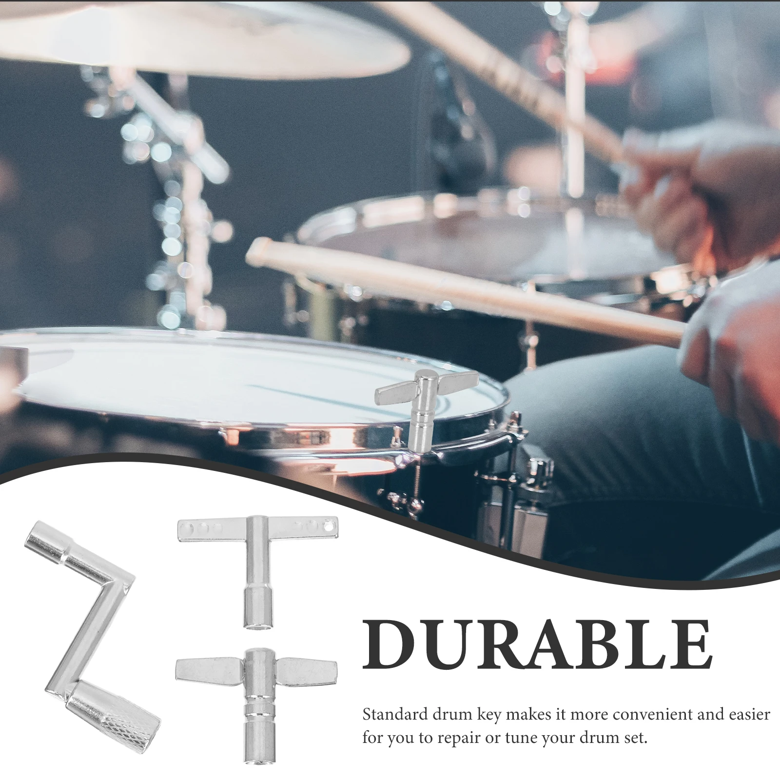 

3 Pcs Drum Key Accessories Wrench Tuning Tool Regulator Universal Stainless Steel Kit Tools