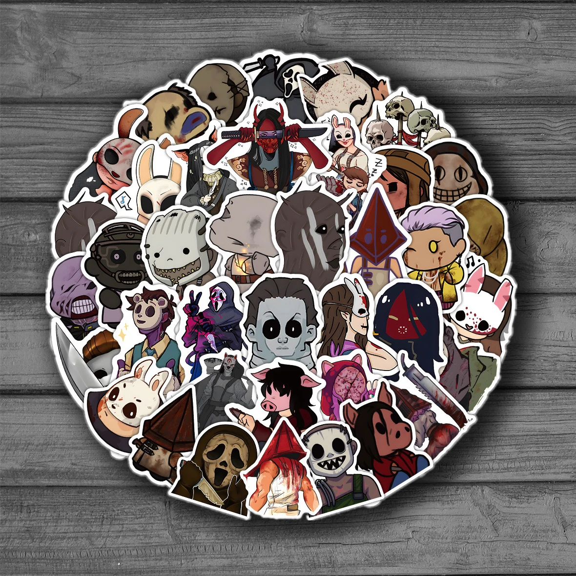 50 szt. Naklejki z motywem horroru, fajne naklejki z rysunkami, kreatywne graffiti na iPada, bagaż, gitarę - zestaw wodoodpornych naklejek