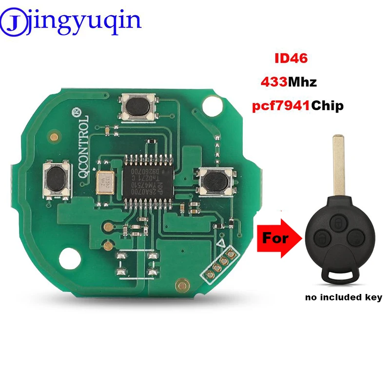 Jingyuqin Chiave A Distanza Della Copertura Della Cassa Keyless Entry Fob 3 Bottoni Per MERCEDES BENZ Smart Fortwo 451 FSK 434MHZ Chiave A Distanza Dell'automobile
