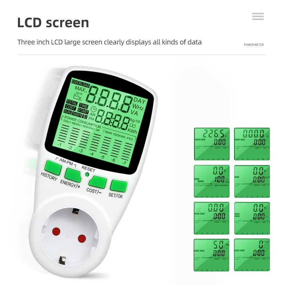 German Plug Chart Power Metering Socket Household Power Monitoring Instrument Intelligent Billing Socket