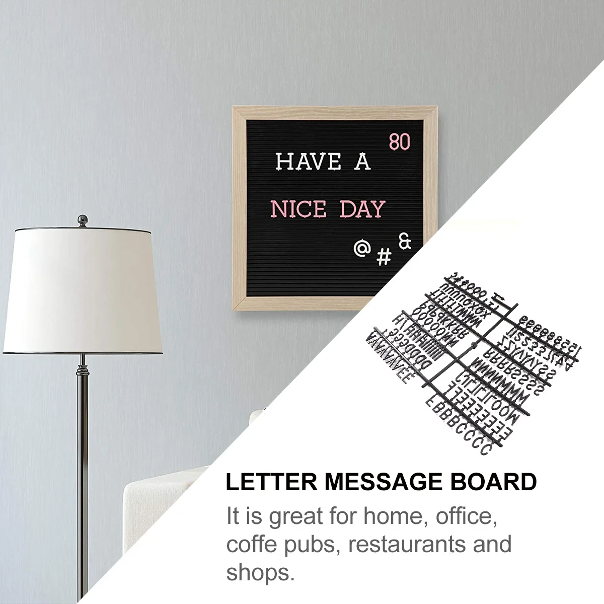 Plastic Letter Board Letters Numbers Large Colorful Symbols Set for Convertible Felt Letter Board Home Office