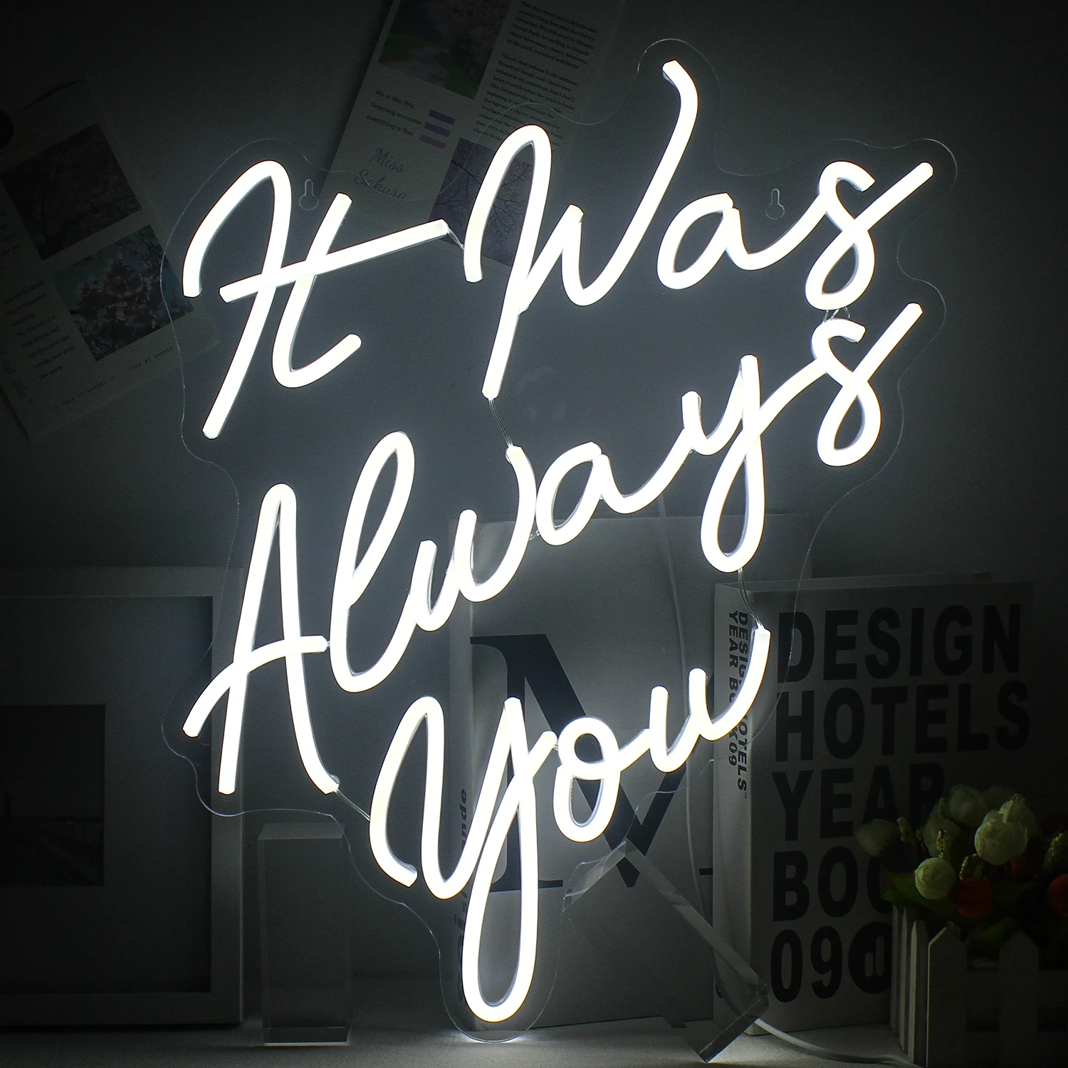 Wanxing It was Always you Neon Sign LED for Bachelorette Party Engagement Birthday Favors, Wedding Gift LED Tube for Wall Decor