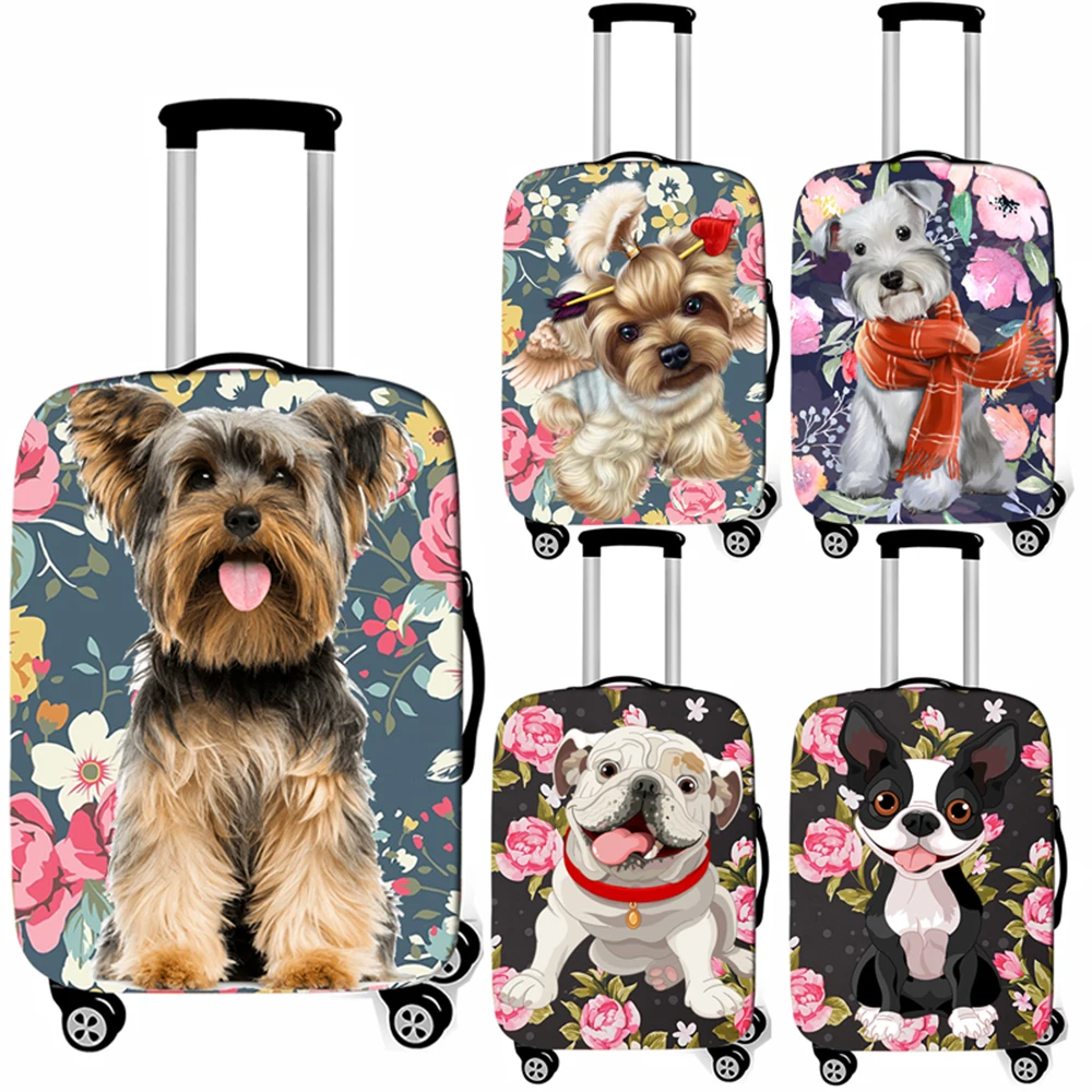 

Cute Dog Yorkshire Terrier / French Bulldog Luggage Cover Women Suitcase Protective Covers Anti-dust Travel Trolley Case Cover